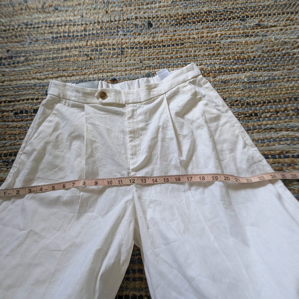 Sold!!!!NWD Banana Republic White Linen Blend Pants 10 Wide Leg B Coastal*Flaws* - Picture 11 of 11